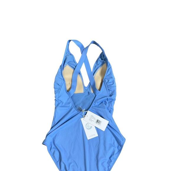 CALME CROSS‎ BACK ONE PIECE SWIMSUIT DELLA BLUE SIZE XL NWT - Picture 7 of 7